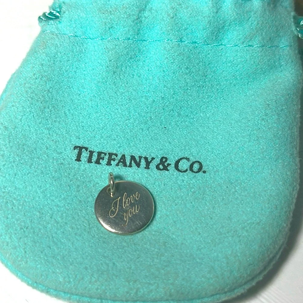 Genuine Tiffany & Co round I Love You charm in sterling silver - Picture 1 of 4